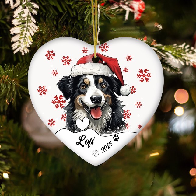 Christmas Australian Shepherd Dog Personalisiert Keramik Ornament (Von Creator hochgeladen)