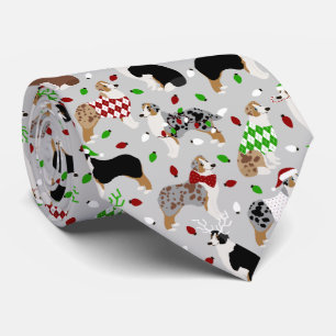 Christmas Australian Shepherd Neck Tie Krawatte