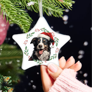 Christmas Australian Shepherd Personalisiert Keramik Ornament