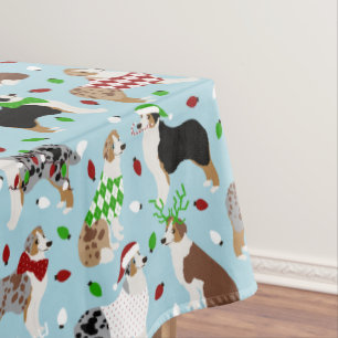Christmas Australian Shepherd Tablecloth Tischdecke