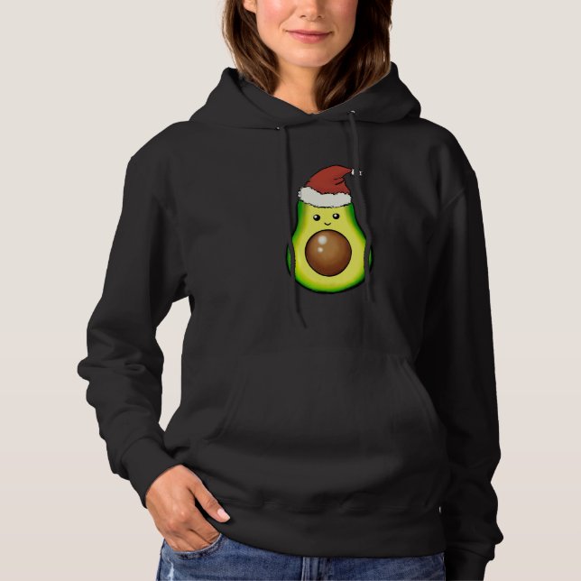 Christmas Avocado Tree Lights Food  Xmas Vegan Hoodie (Vorderseite)