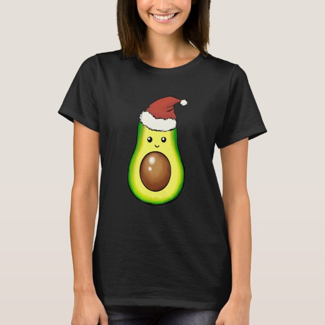 Christmas Avocado Tree Lights Food  Xmas Vegan T-Shirt (Vorderseite)