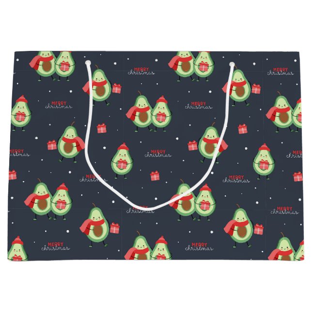 Christmas Avocados Geschenktasche Große Geschenktüte (Vorderseite)