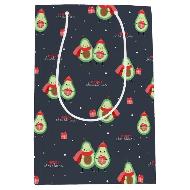 Christmas Avocados Geschenktasche Mittlere Geschenktüte (Vorderseite)
