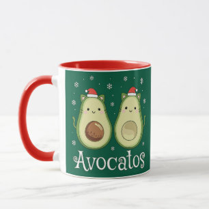 Christmas Avocatos Kawaii Cat & Avocado Tasse