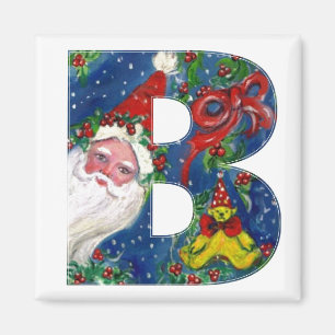 CHRISTMAS B SCHREIBEN / SANTA RED RIBON MONOGRAMM MAGNET