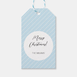 Christmas Baby Blue Simple Modern Geometric Geschenkanhänger