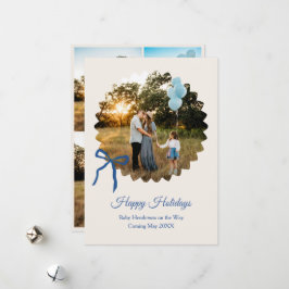 Christmas Baby Boy Ankündigung Blue Bow