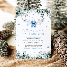 Christmas Baby Boy Blue ein kleines Baby Duschbad Einladung