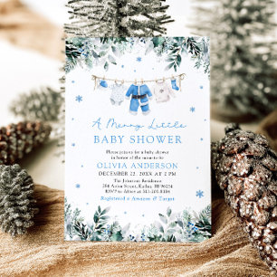 Christmas Baby Boy Blue ein kleines Baby Duschbad Einladung