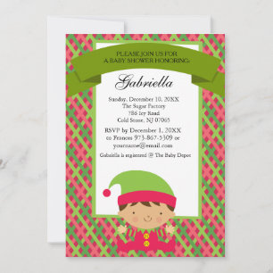 Christmas Baby Boy Elf - Einladung zur Kinderdusch