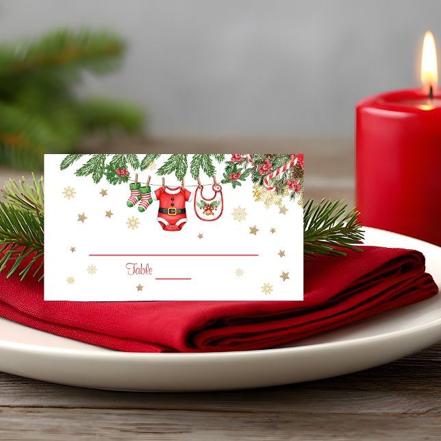 Christmas Baby Clothes Line Place Card Platzkarte (Von Creator hochgeladen)