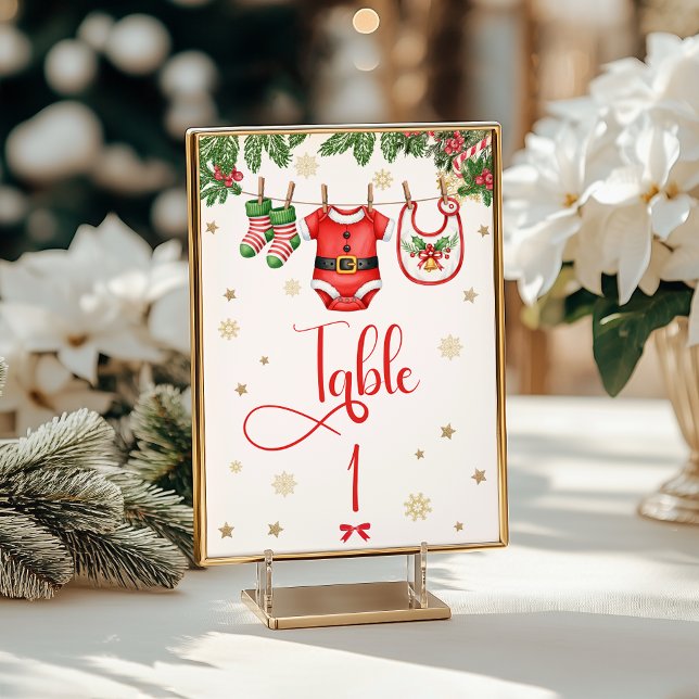 Christmas Baby Clothes Line Table Number Tischnummer (Von Creator hochgeladen)