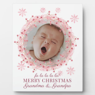 Christmas Baby Foto For Grandma And Grandpa Fotoplatte
