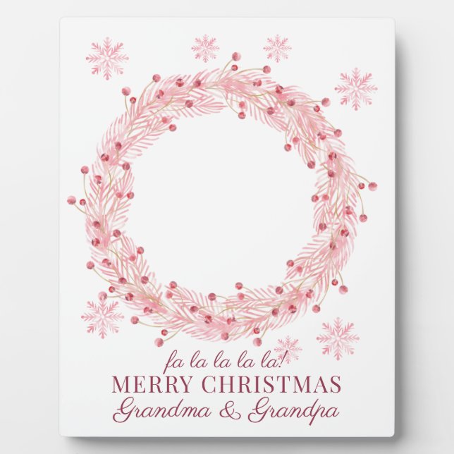 Christmas Baby Foto For Grandma And Grandpa Fotoplatte (Vorderseite)