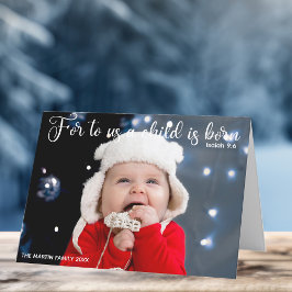 Christmas Baby Foto Religious Bible Verse geklappt Feiertagskarte