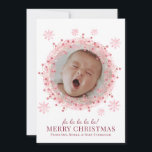 Christmas Baby Foto Wreath Karte<br><div class="desc">Fügen Sie Ihr Heilbaby Foto gerahmt in einem Weihnachtskranz Weihnachtsfeiertag themed Grenz-Urlaubskarte. Rosa und roter Kranz in Aquarellfarbe. Löschen Sie einfach dieses Foto und laden Sie Ihr eigenes nahes up face,  Baby Foto. Es erscheint im Kranz.</div>