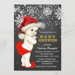 Christmas Baby Girl Shower Einladung