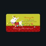 Christmas Baby Goat KId Animal Label Adressaufkleber<br><div class="desc">Niedliches Weihnachtsziegenadressen-Label von TammyAndMummy. Ein niedliches Ziegenkind in einem Weihnachtsschwitzer,  der an Weihnachtsbelägen entlang rasiert,  die er von einem Weihnachtsbaum genommen hatte. Alle Text- und Hintergrundfarbe können geändert werden. Hervorragend für Geburtstage,  Babyduschen,  Geburts-Ankündigungen,  Themenabende,  Abendessen Party,  Feiertage,  Projekte,  Business-Mails,  Kunsthandwerk,  Scrapbooks,  Projekte und vieles mehr!</div>