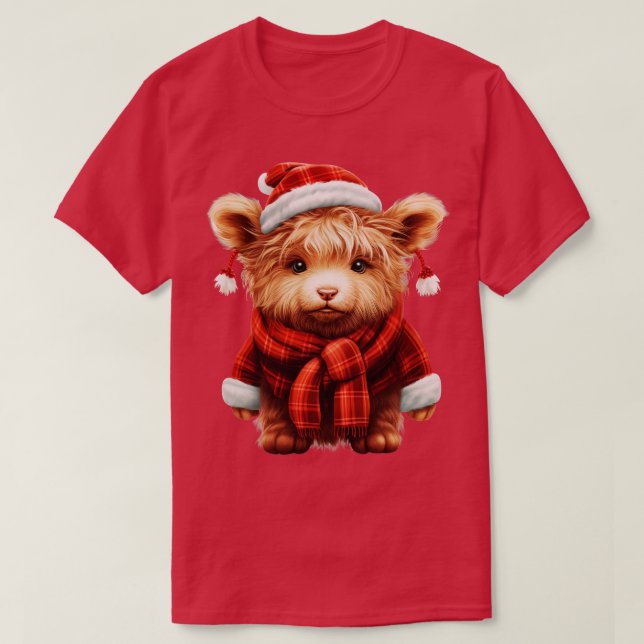 Christmas Baby Highland Cow 4 T-Shirt (Design vorne)