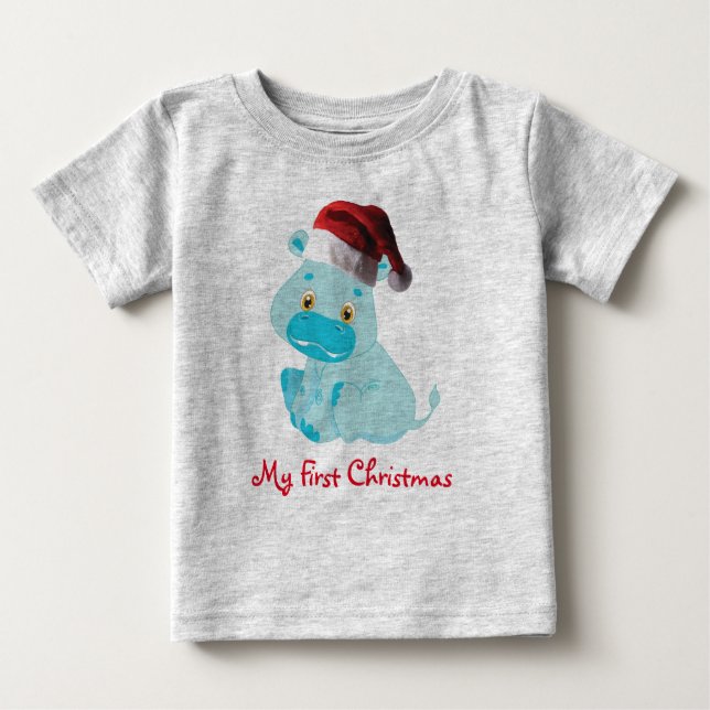 Christmas Baby Hippo T-shirt (Vorderseite)