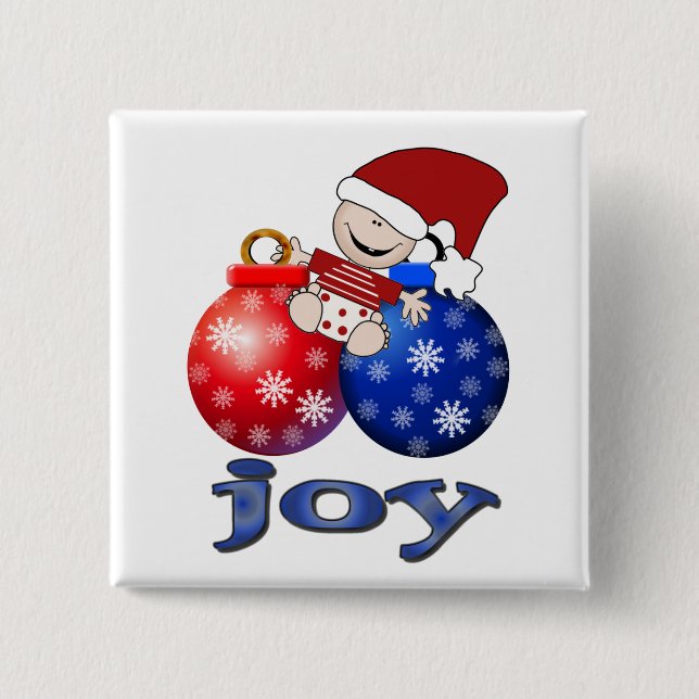Christmas Baby Joy Tshirts und Geschenke Button (Vorderseite)