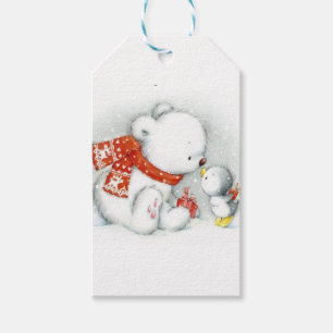 Christmas Baby Polar Bear Kissing Bird Geschenkanhänger