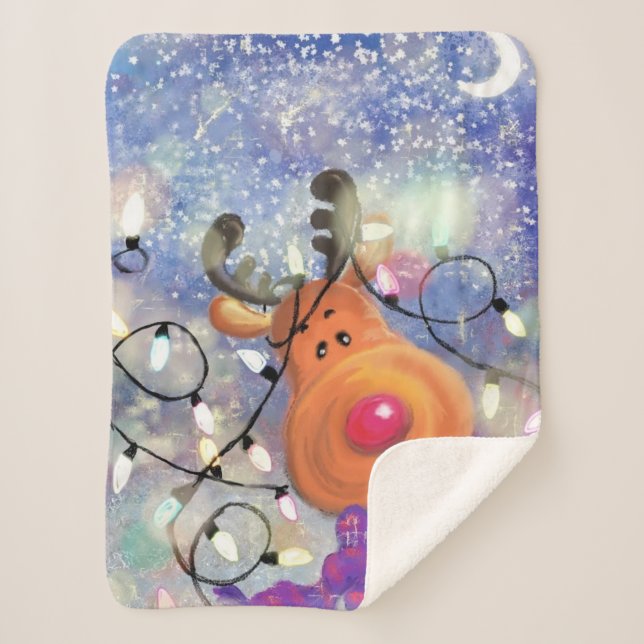 Christmas Baby Sherpa Blanket Geschenk Happy Renti Sherpadecke (Vorderseite)