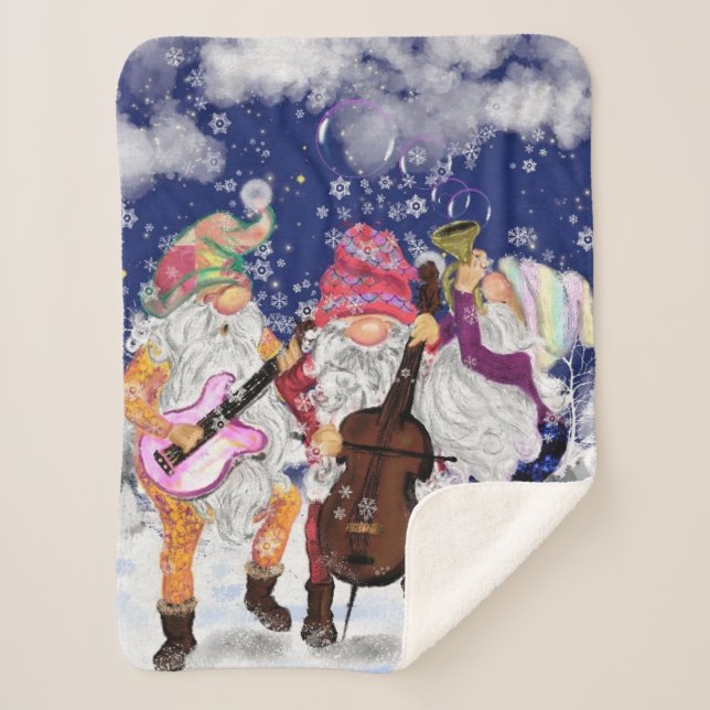 Christmas Baby Sherpa Blanket Gnomes Music Band Sherpadecke (Vorderseite)