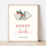 Christmas Baby Shooter Guest Book Sign Poster<br><div class="desc">Editierbares Weihnachtszeichen für Babyduschen,  Geburtstagspartys oder Veranstaltungen</div>
