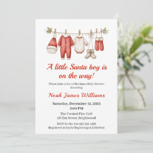 Christmas Baby Shower Boy Einladung von Santa Ba