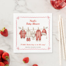 Christmas Baby Shower Boy | Santa Baby Red & White