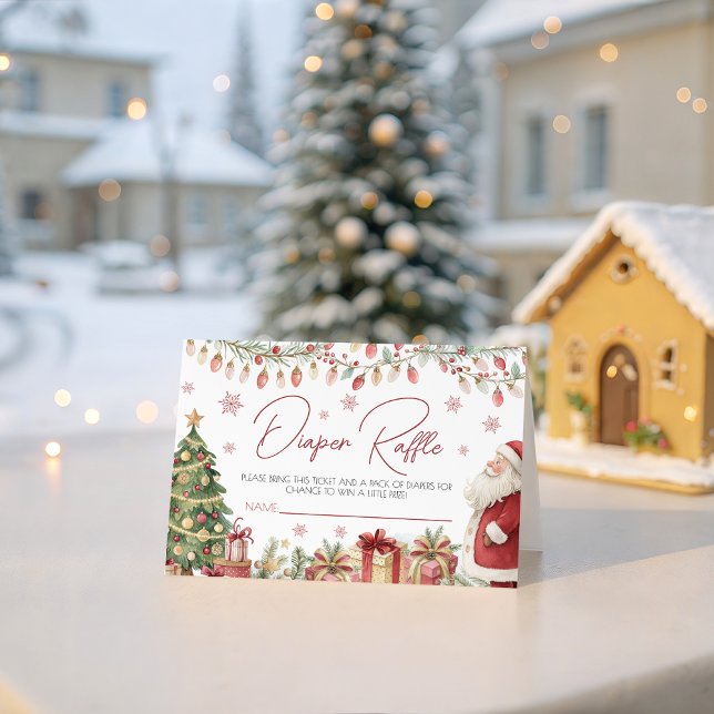 Christmas Baby Shower Diaper Raffle Card Begleitkarte (Von Creator hochgeladen)