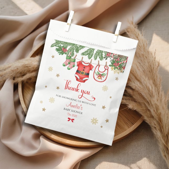 Christmas Baby Shower Favor Bag | Santa Holiday Geschenktütchen (Von Creator hochgeladen)