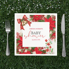 Christmas baby shower festive serviette