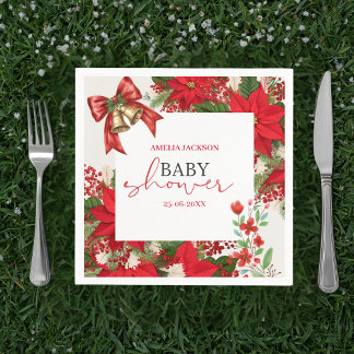 Christmas baby shower festive serviette