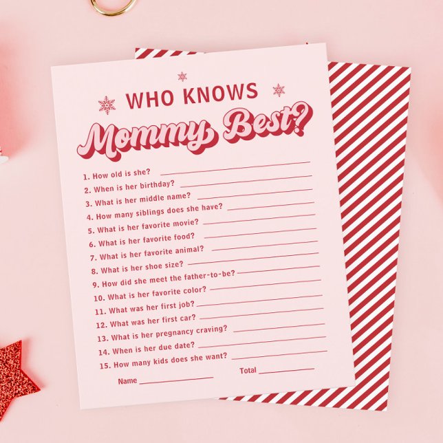 Christmas Baby Shower Game, das Mama Best kennt (Von Creator hochgeladen)