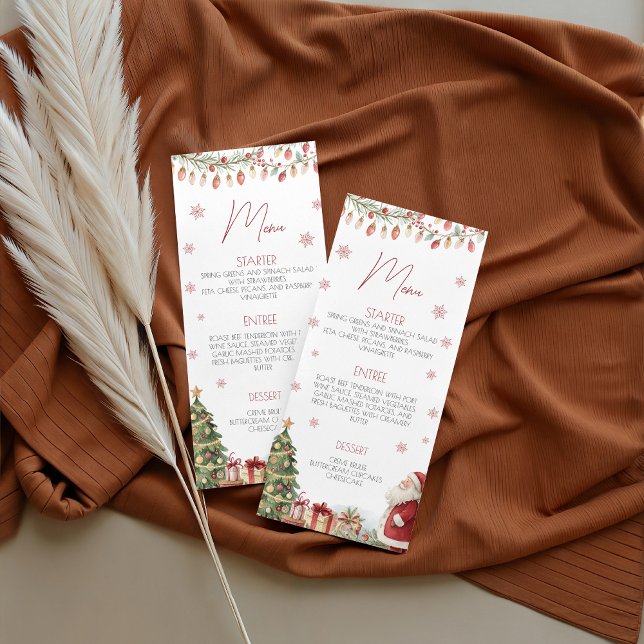 Christmas Baby Shower Menu Card Menükarte (Von Creator hochgeladen)