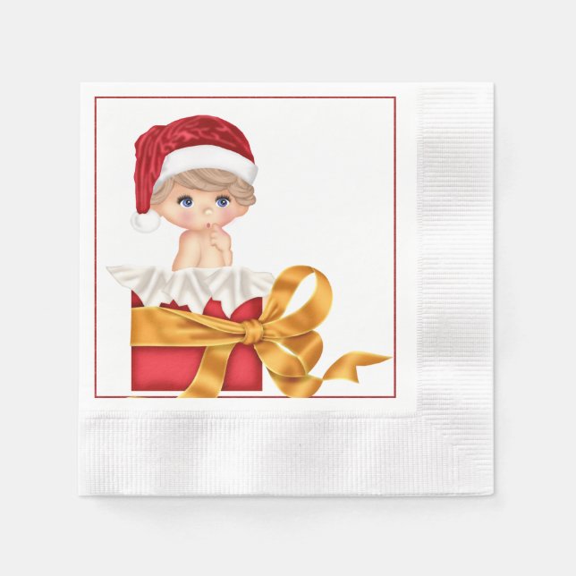 Christmas Baby Shower Napkin Serviette (Vorderseite)