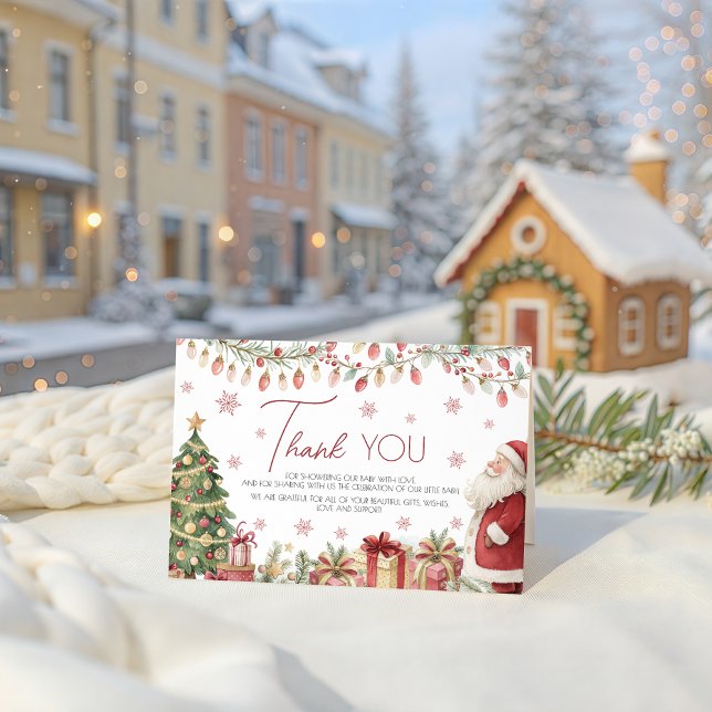 Christmas Baby Shower Thank You Card Begleitkarte (Von Creator hochgeladen)