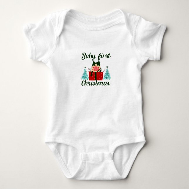 CHRISTMAS BABY STRAMPLER (Vorderseite)