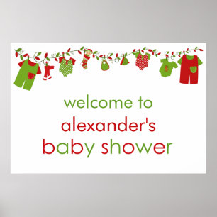 Christmas Baby Wäsche Boy Baby Shower Poster