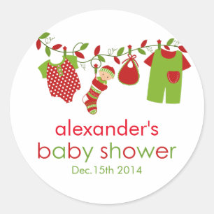 Christmas Baby Wäsche Boy Babydusche Aufkleber
