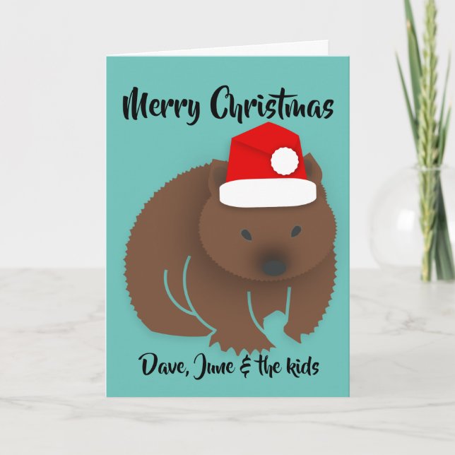 Christmas Baby Wombat Feiertagskarte (Vorderseite)