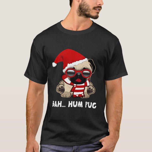Christmas Bah Hum Mops T-Shirt (Vorderseite)