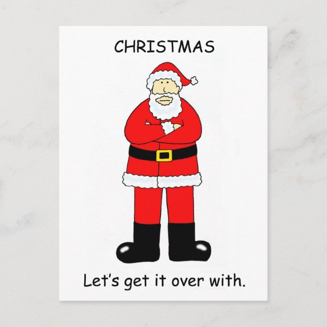 Christmas Bah Humbug Feiertagspostkarte (Vorderseite)