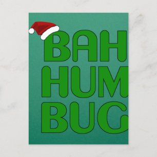 Christmas Bah Humbug Shirt Art-Xmas Humbug Santa Postkarte
