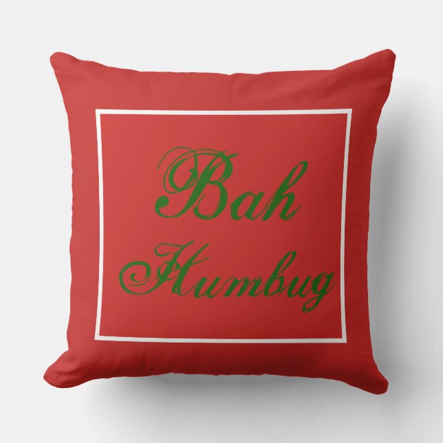 Christmas Bah Humbug Throw Kissen (Vorderseite)