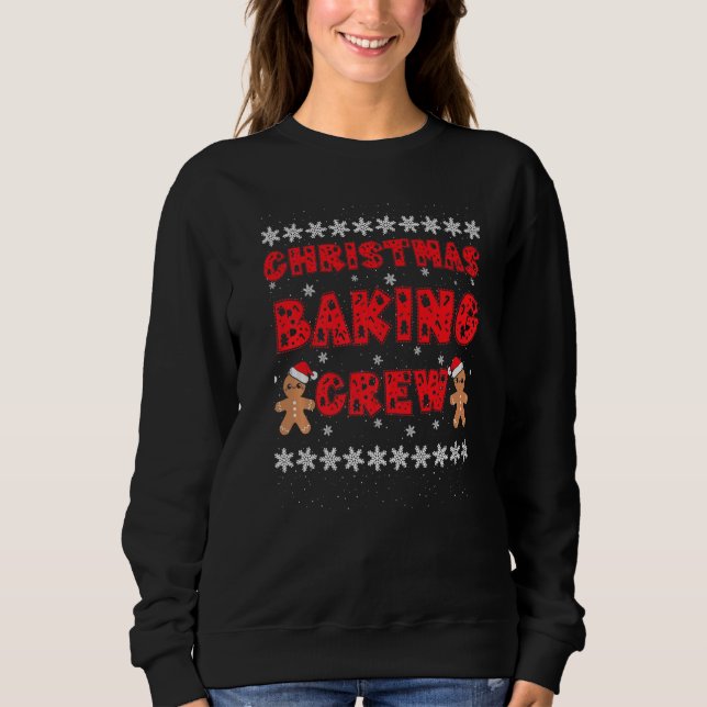 Christmas Baking Crew Gingerbread Men with Xmas Ha Sweatshirt (Vorderseite)