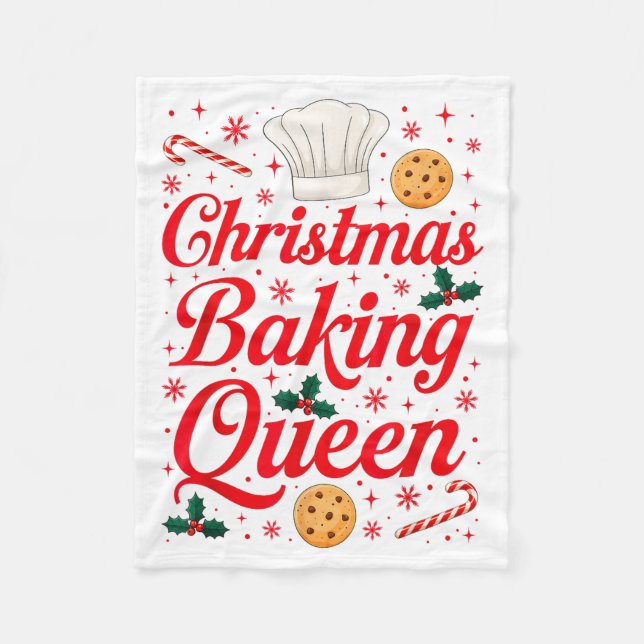 Christmas Baking Queen Funny Xmas Cookie Lover Wom Fleecedecke (Vorderseite)